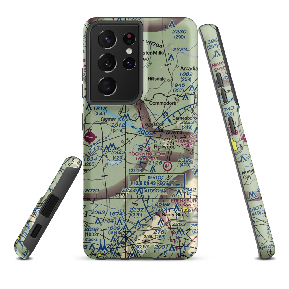 Downes Airport (PS39) VFR Sectional Samsung Phone Case Samsung Galaxy S21 Ultra model shown