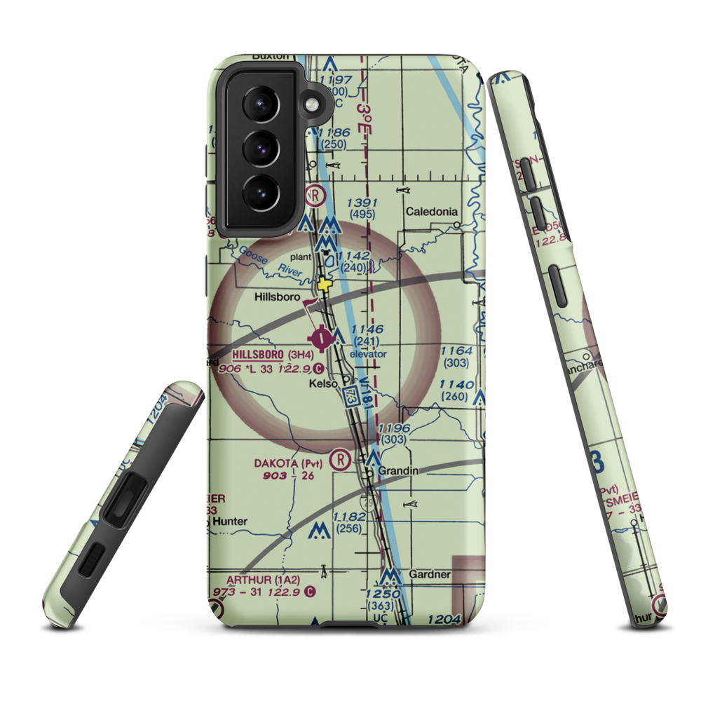 Downs Farm Private Airport (7NA0) VFR Sectional Samsung Phone Case Samsung Galaxy S21 Plus model shown