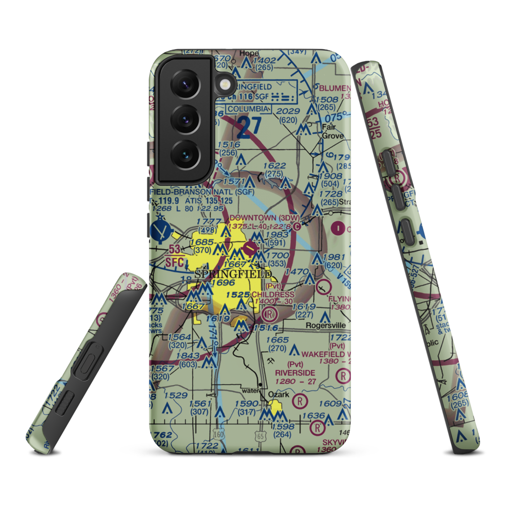 Downtown Airport (3DW) VFR Sectional Samsung Phone Case Samsung Galaxy S22 Plus model shown