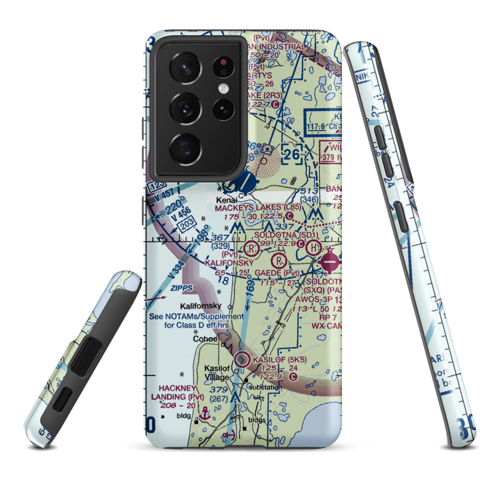 Doyle Estates Airport (30AK) VFR Sectional Samsung Phone Case Samsung Galaxy S21 Ultra model shown