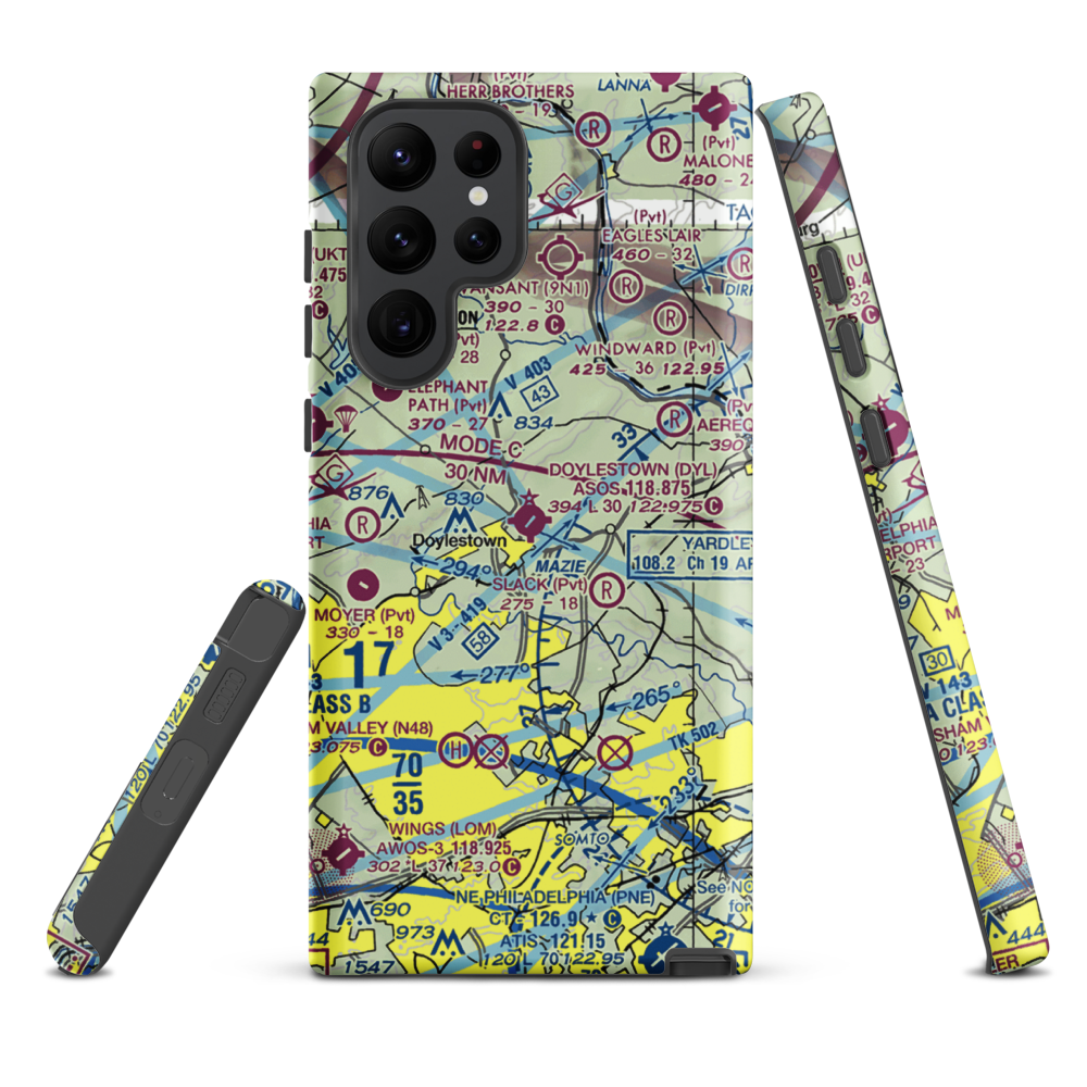 Doylestown Airport (DYL) VFR Sectional Samsung Phone Case Samsung Galaxy S22 Ultra model shown