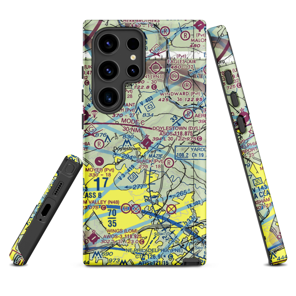 Doylestown Airport (DYL) VFR Sectional Samsung Phone Case Samsung Galaxy S24 Ultra model shown