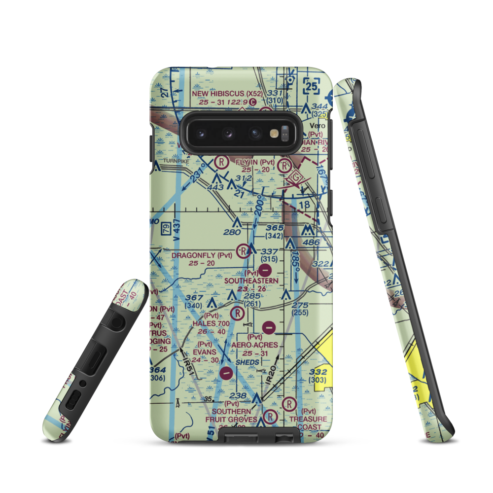 Dragonfly Airport (7FL8) VFR Sectional Samsung Phone Case Samsung Galaxy S10 model shown