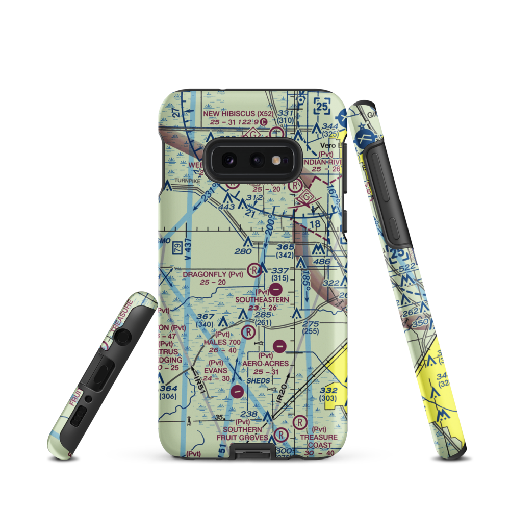 Dragonfly Airport (7FL8) VFR Sectional Samsung Phone Case Samsung Galaxy S10 Plus model shown