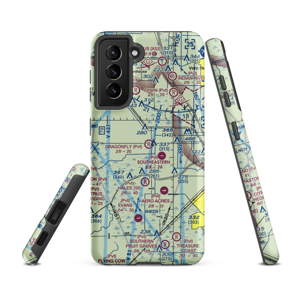 Dragonfly Airport (7FL8) VFR Sectional Samsung Phone Case Samsung Galaxy S21 FE model shown