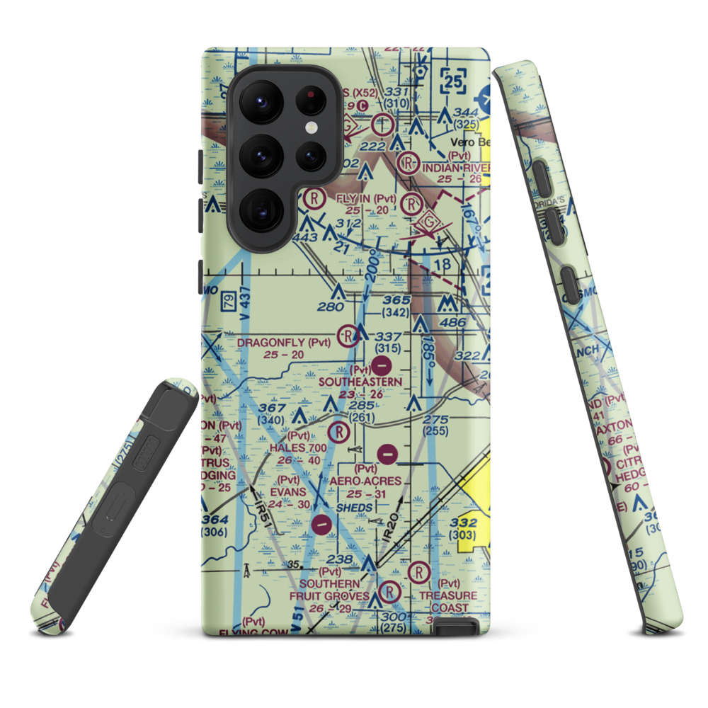 Dragonfly Airport (7FL8) VFR Sectional Samsung Phone Case Samsung Galaxy S22 Ultra model shown