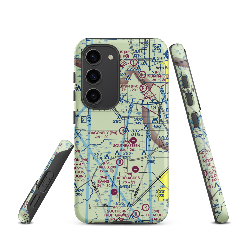 Dragonfly Airport (7FL8) VFR Sectional Samsung Phone Case Samsung Galaxy S23 model shown