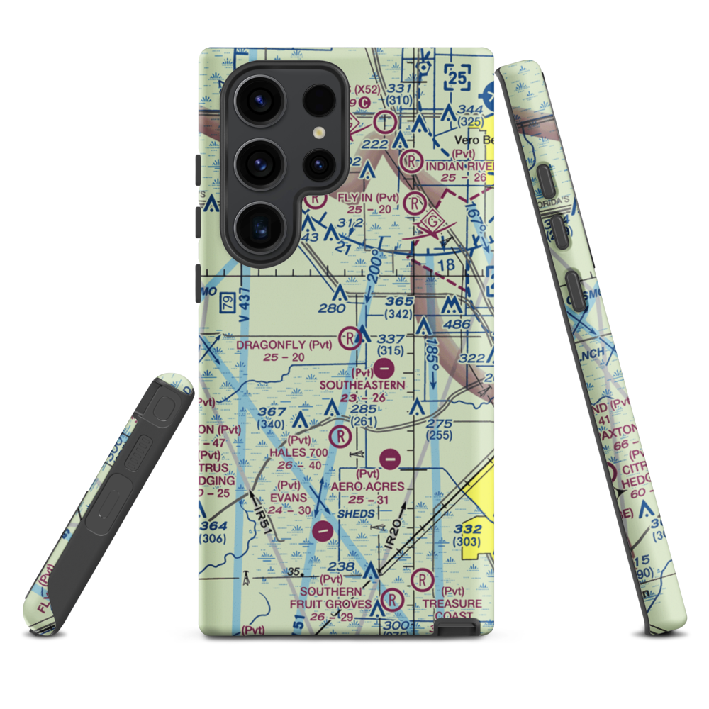 Dragonfly Airport (7FL8) VFR Sectional Samsung Phone Case Samsung Galaxy S23 Ultra model shown