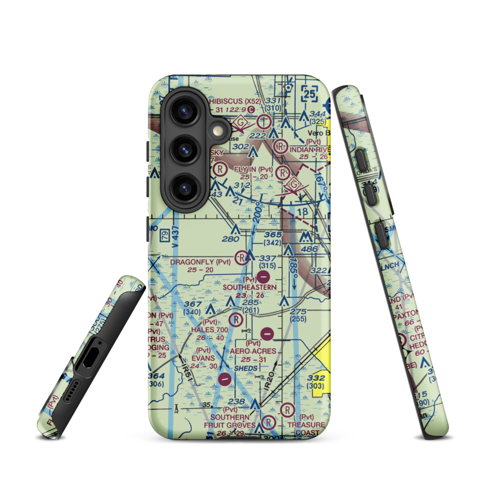 Dragonfly Airport (7FL8) VFR Sectional Samsung Phone Case Samsung Galaxy S24 model shown