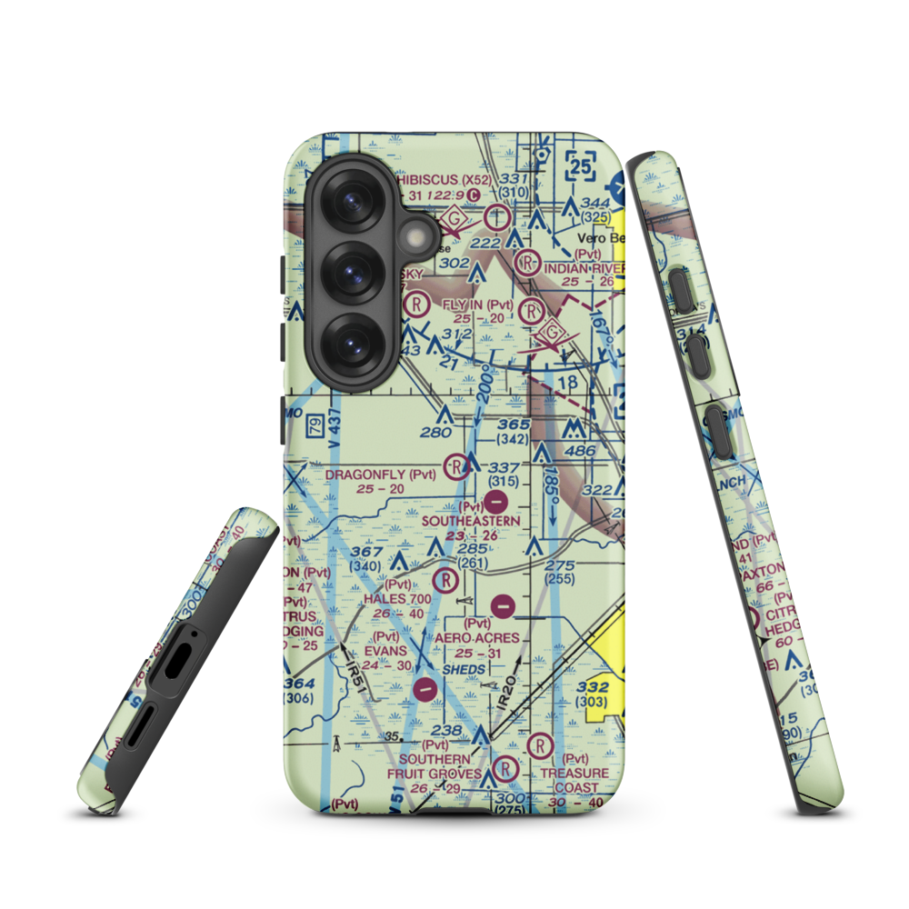 Dragonfly Airport (7FL8) VFR Sectional Samsung Phone Case Samsung Galaxy S25 model shown