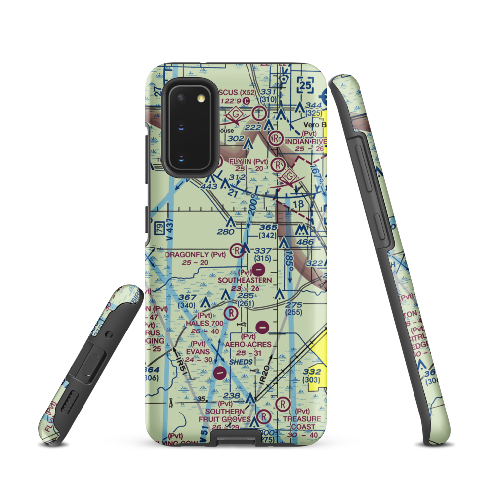 Dragonfly Airport (7FL8) VFR Sectional Samsung Phone Case Samsung Galaxy S20 model shown