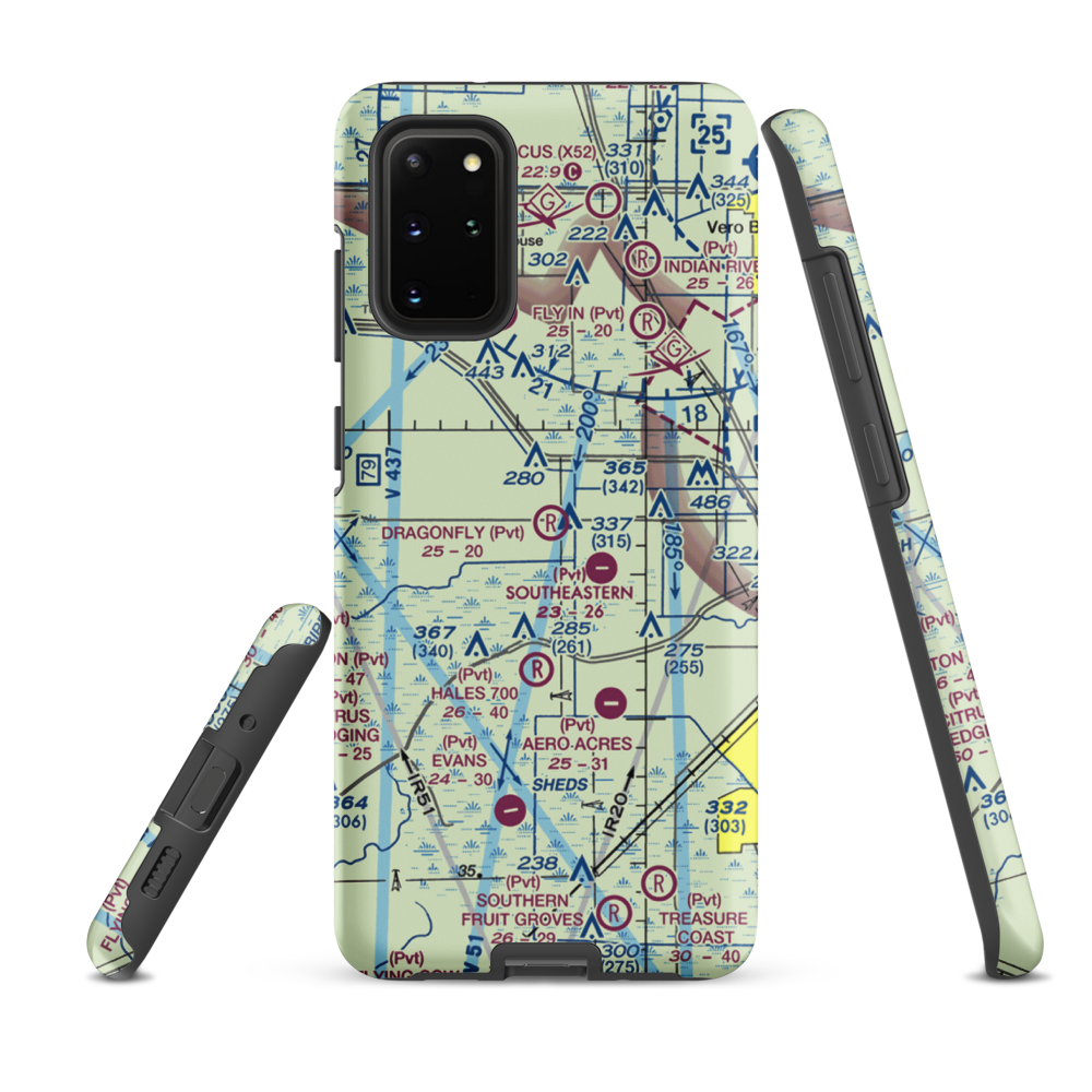 Dragonfly Airport (7FL8) VFR Sectional Samsung Phone Case Samsung Galaxy S20 Plus model shown