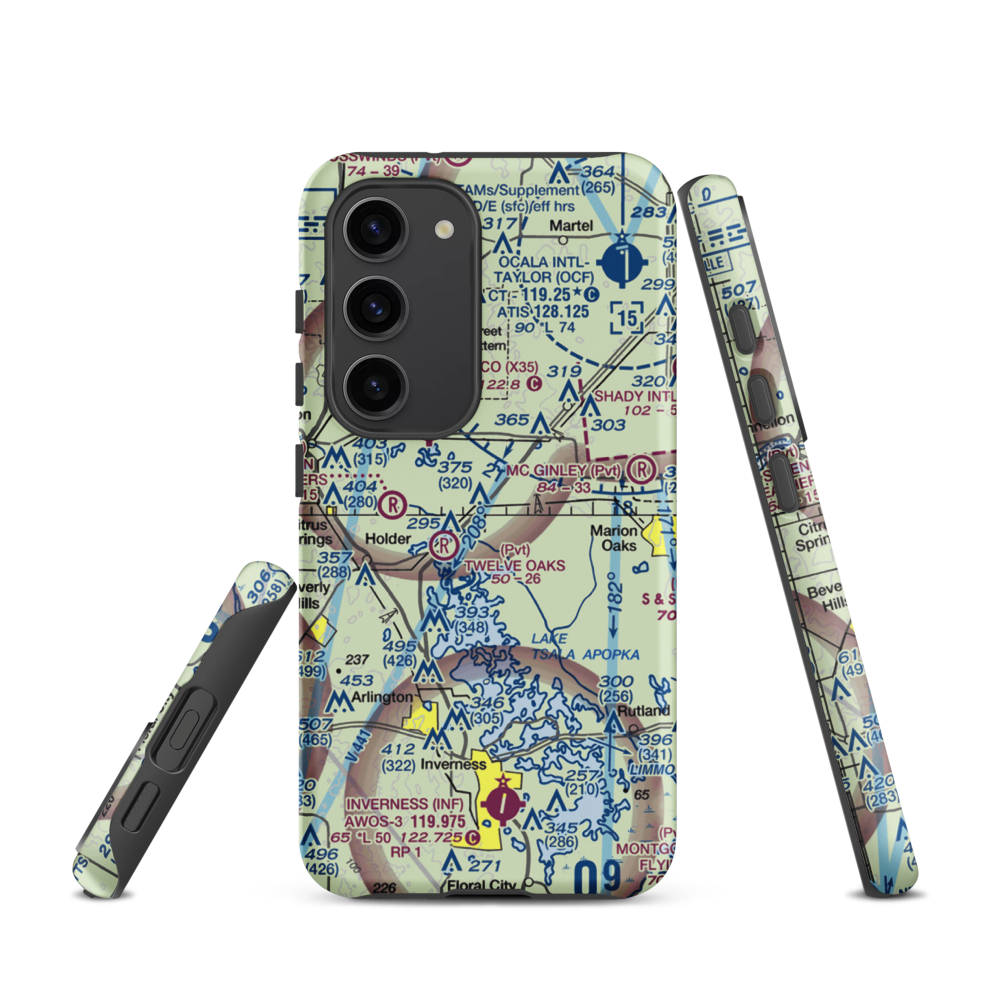Drake Ranch Airport (7FD2) VFR Sectional Samsung Phone Case Samsung Galaxy S23 model shown