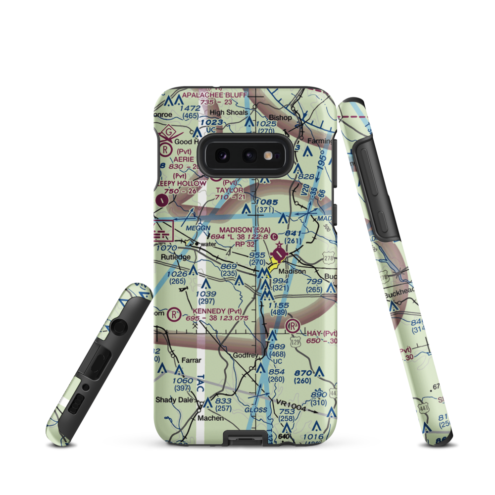 Dream Team Airport (GA50) VFR Sectional Samsung Phone Case Samsung Galaxy S10e model shown