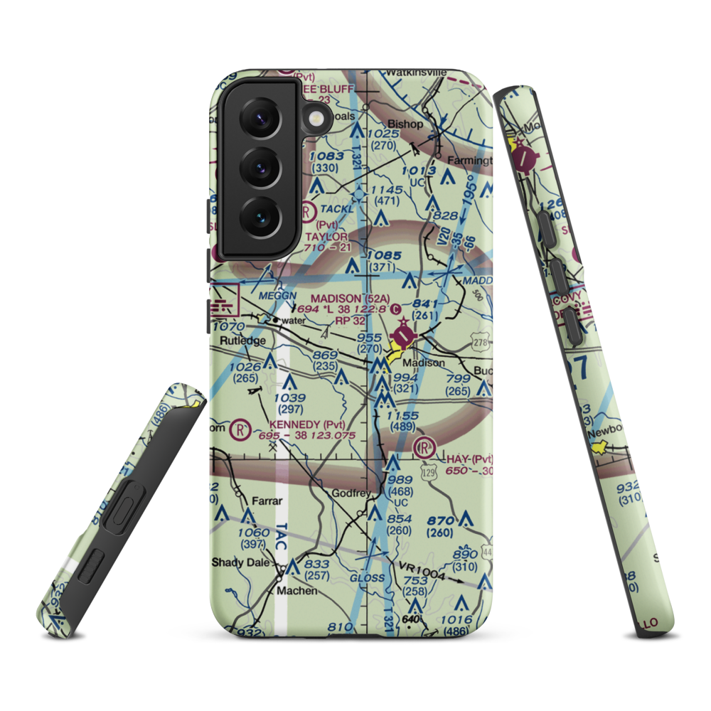 Dream Team Airport (GA50) VFR Sectional Samsung Phone Case Samsung Galaxy S22 Plus model shown