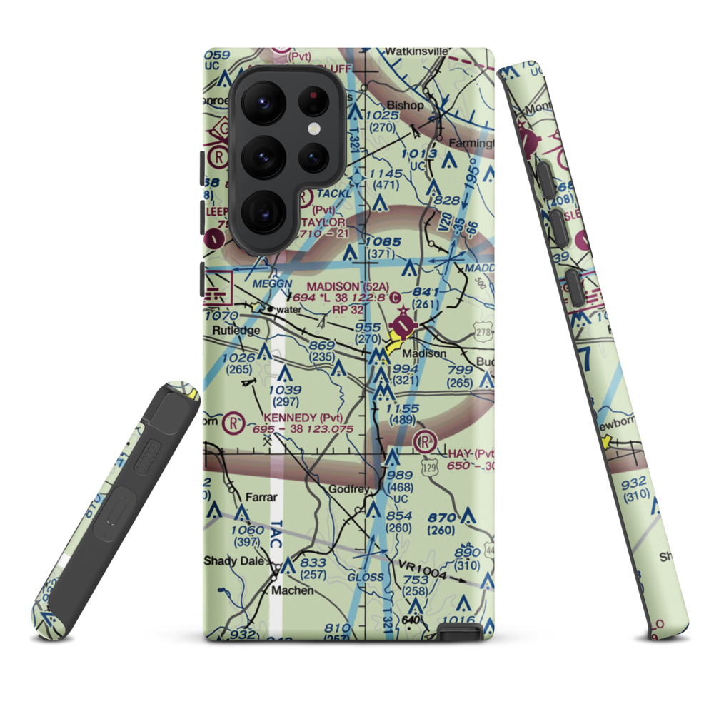 Dream Team Airport (GA50) VFR Sectional Samsung Phone Case Samsung Galaxy S22 Ultra model shown