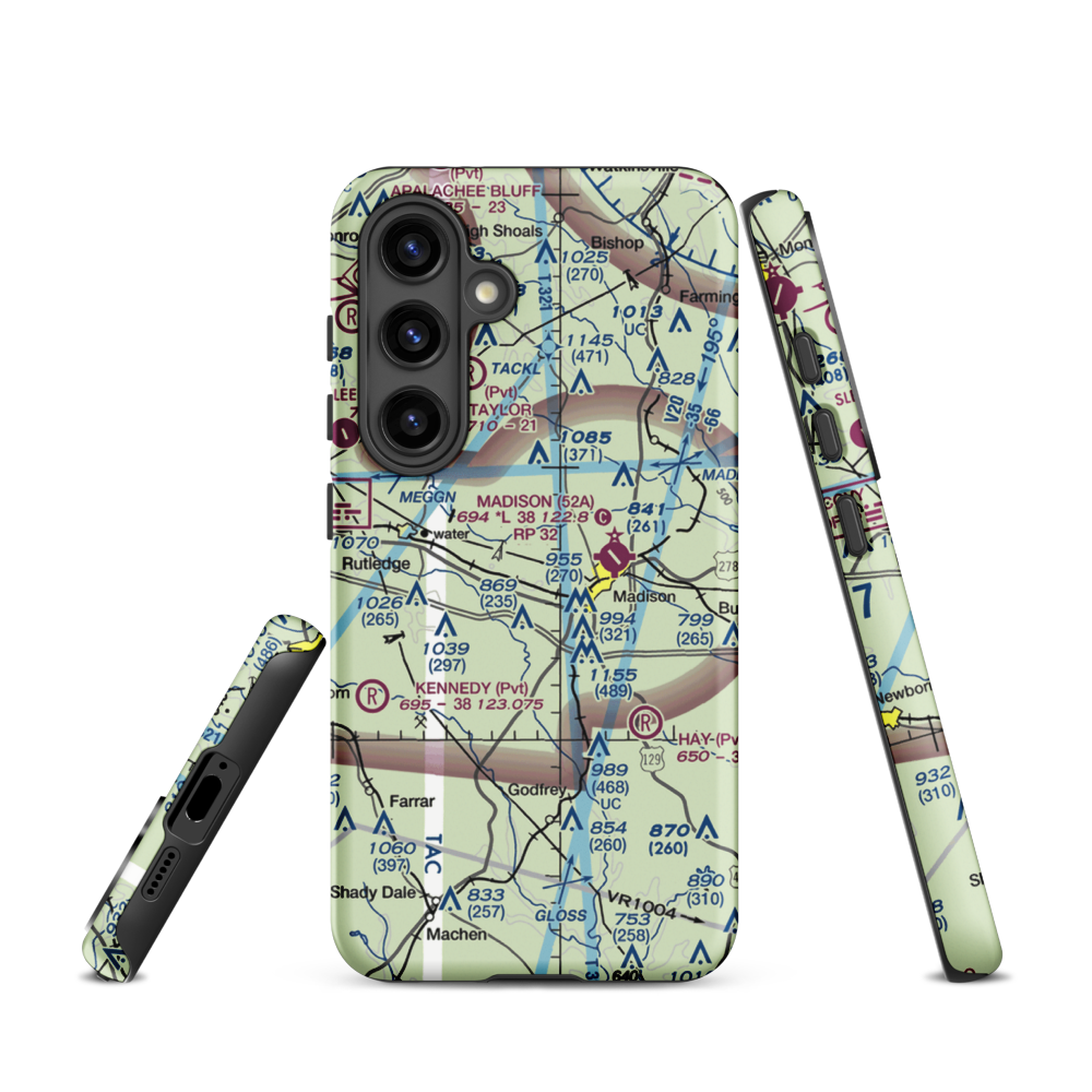 Dream Team Airport (GA50) VFR Sectional Samsung Phone Case Samsung Galaxy S24 model shown