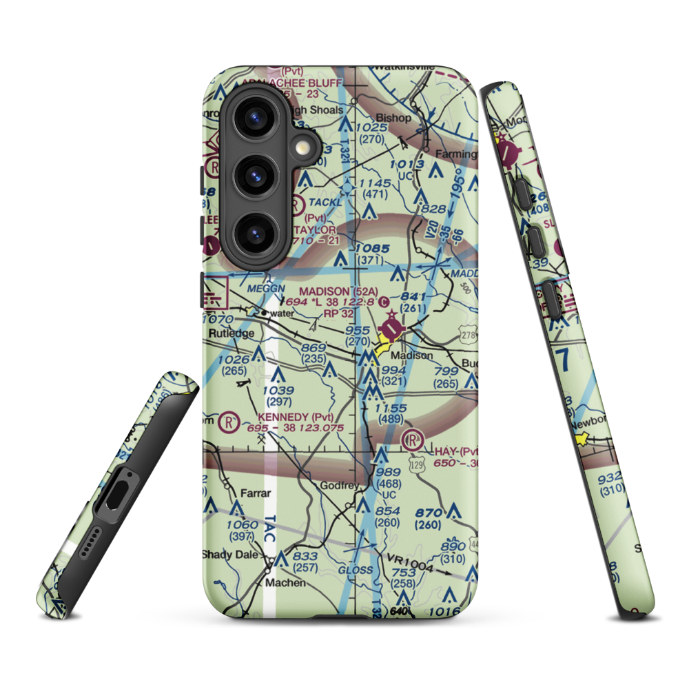 Dream Team Airport (GA50) VFR Sectional Samsung Phone Case Samsung Galaxy S24 Plus model shown