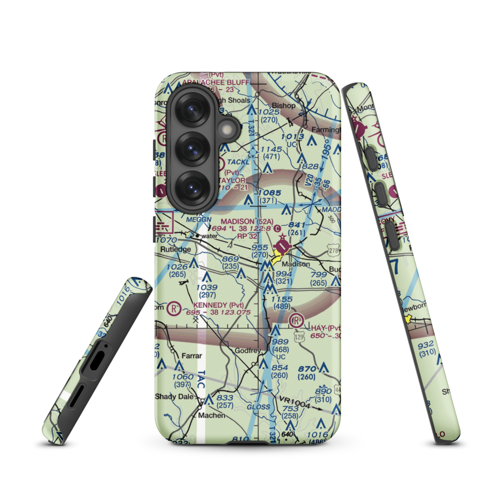 Dream Team Airport (GA50) VFR Sectional Samsung Phone Case Samsung Galaxy S25 model shown