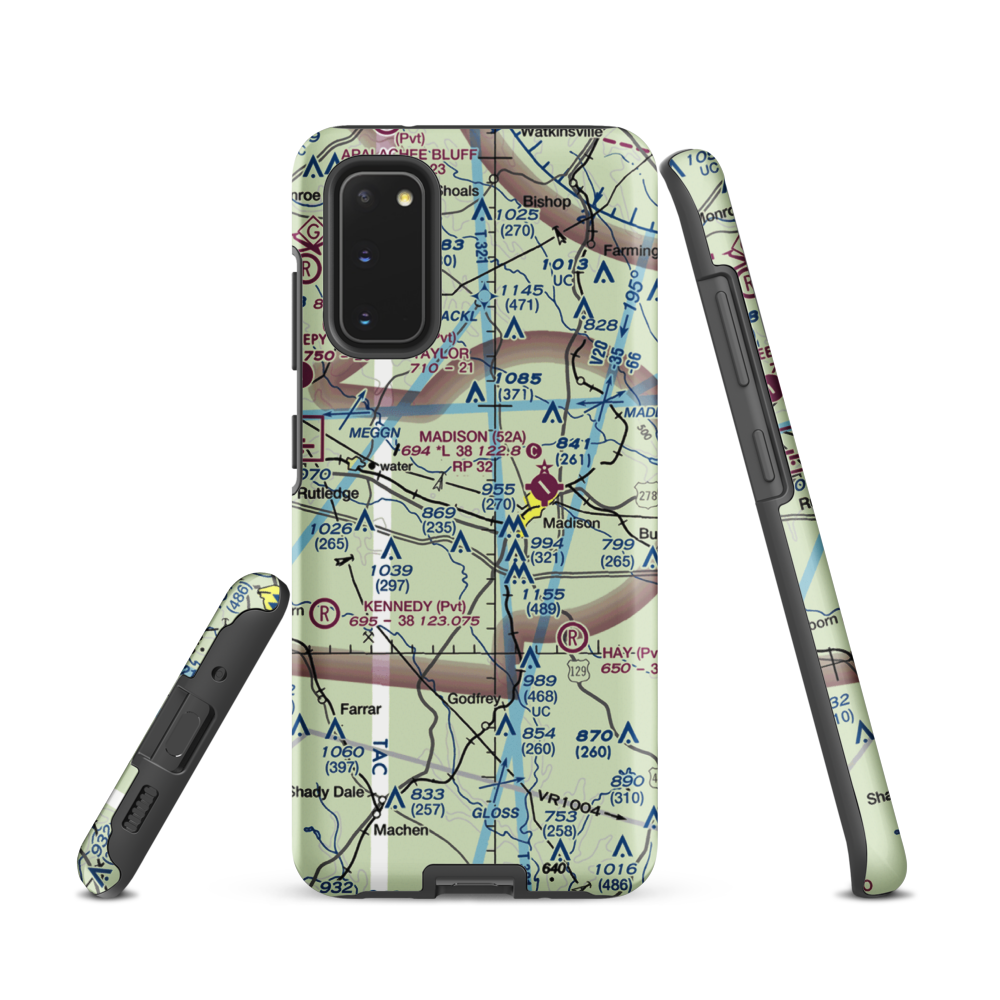Dream Team Airport (GA50) VFR Sectional Samsung Phone Case Samsung Galaxy S20 model shown