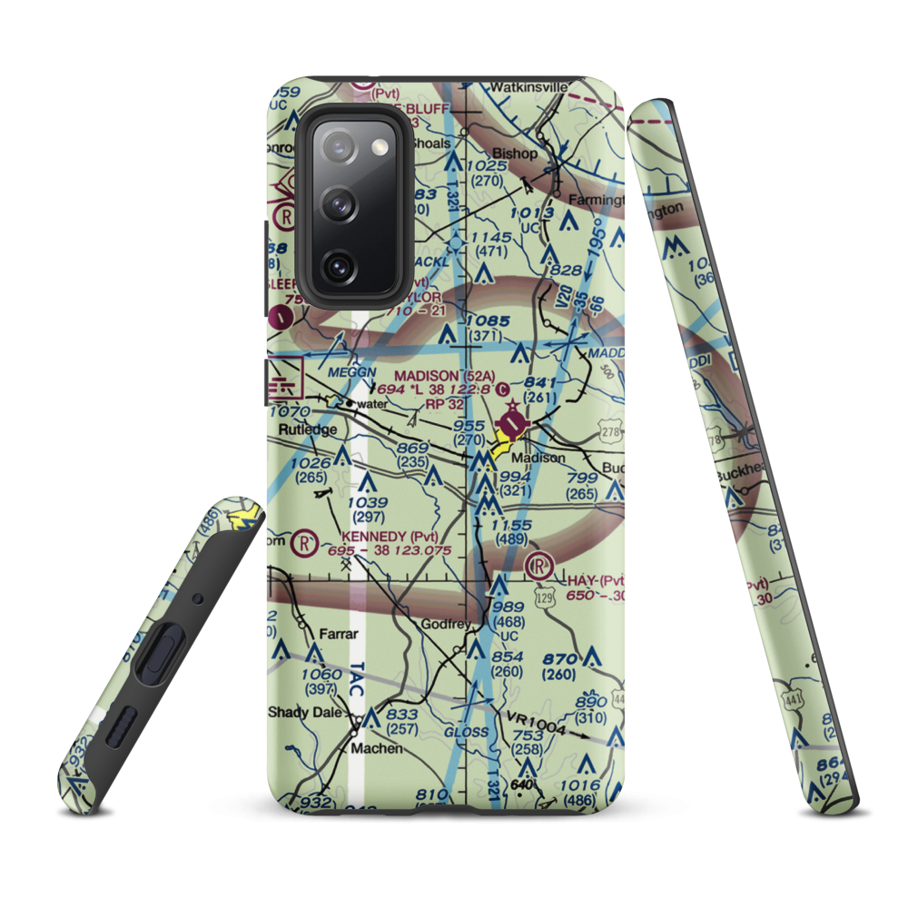 Dream Team Airport (GA50) VFR Sectional Samsung Phone Case Samsung Galaxy S20 FE model shown