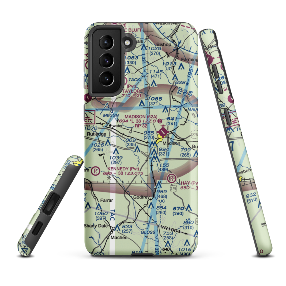 Dream Team Airport (GA50) VFR Sectional Samsung Phone Case Samsung Galaxy S21 Plus model shown