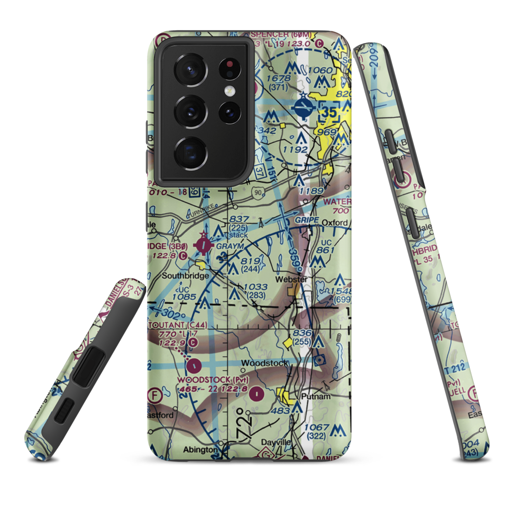 Dresser Hill Airport (MA30) VFR Sectional Samsung Phone Case Samsung Galaxy S21 Plus model shown