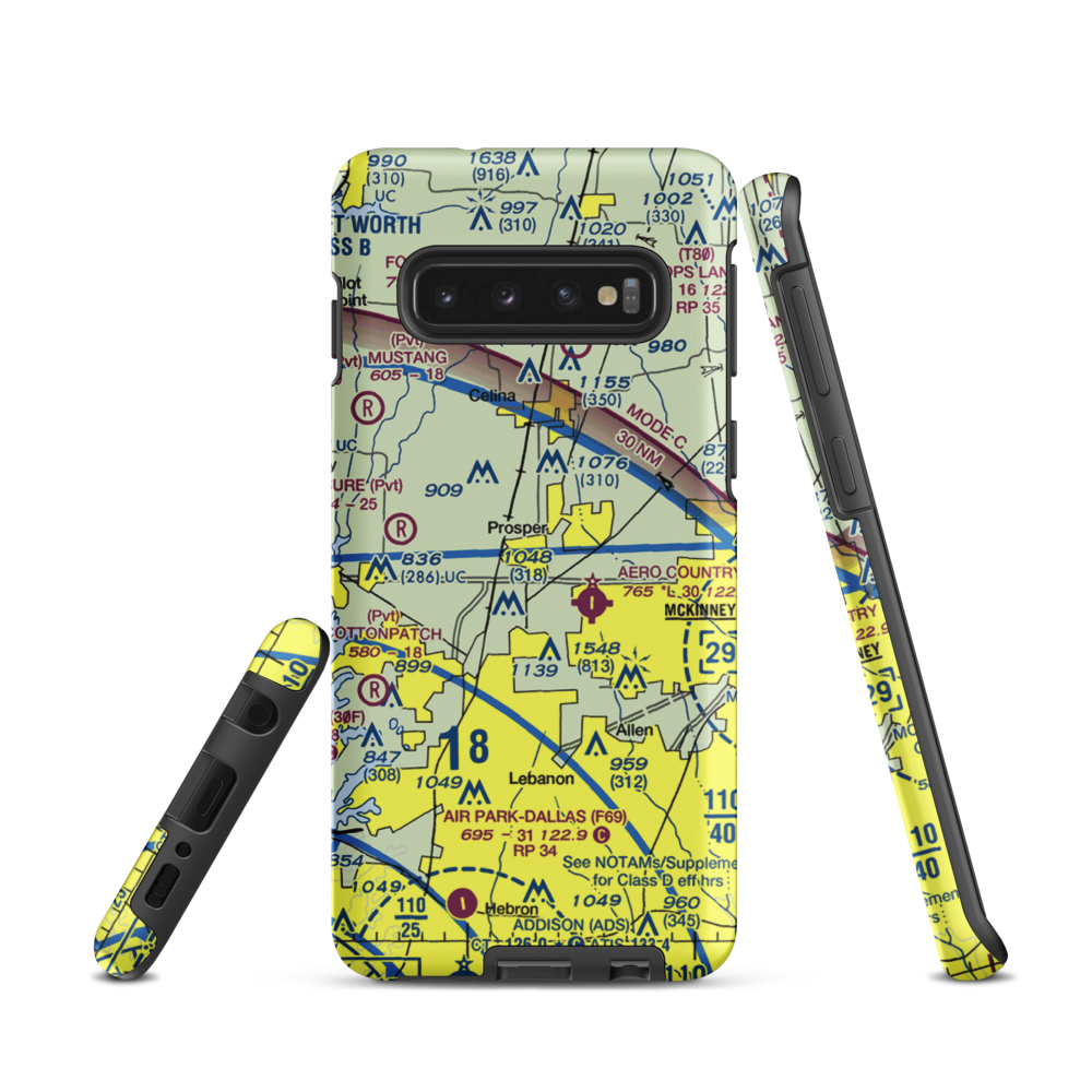 Drewery Airport (6TX3) VFR Sectional Samsung Phone Case Samsung Galaxy S10 model shown