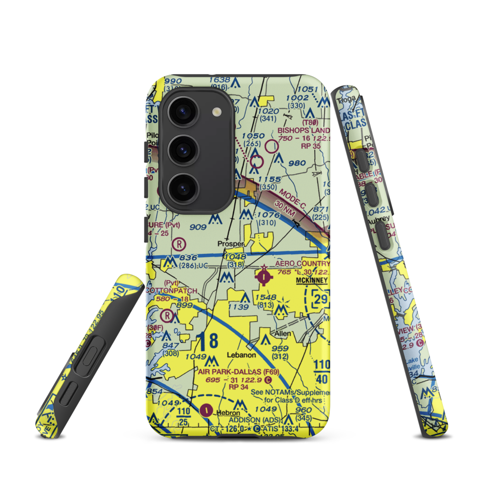 Drewery Airport (6TX3) VFR Sectional Samsung Phone Case Samsung Galaxy S23 model shown