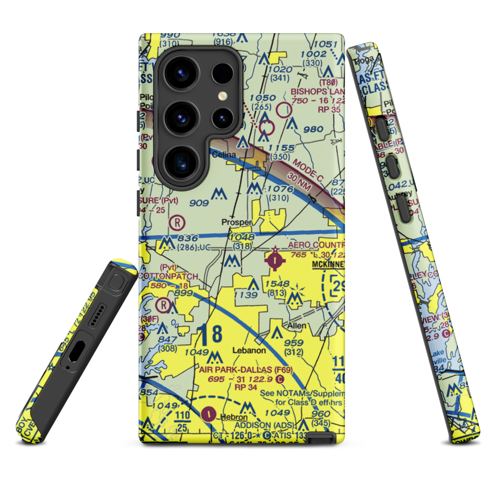 Drewery Airport (6TX3) VFR Sectional Samsung Phone Case Samsung Galaxy S24 Ultra model shown