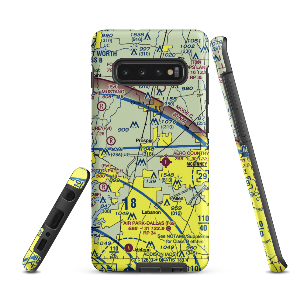 Drewery Airport (6TX3) VFR Sectional Samsung Phone Case Samsung Galaxy S10 Plus model shown
