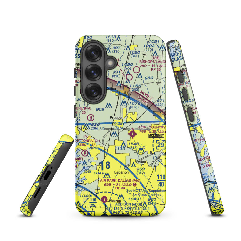 Drewery Airport (6TX3) VFR Sectional Samsung Phone Case Samsung Galaxy S25 model shown