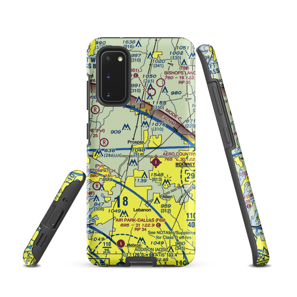 Drewery Airport (6TX3) VFR Sectional Samsung Phone Case Samsung Galaxy S20 model shown