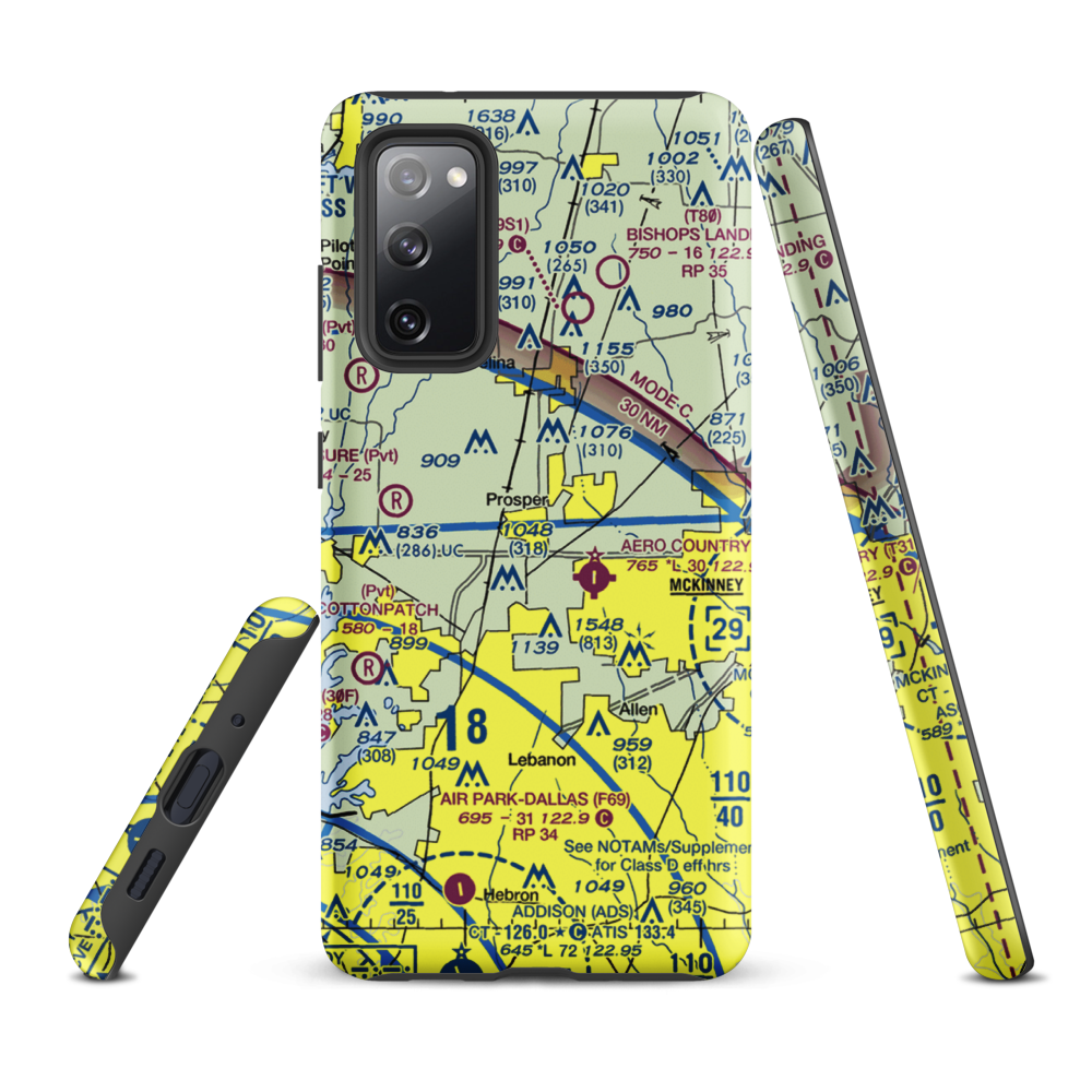 Drewery Airport (6TX3) VFR Sectional Samsung Phone Case Samsung Galaxy S20 FE model shown