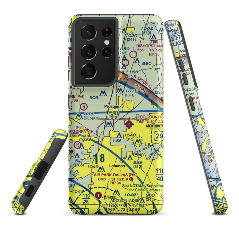 Drewery Airport (6TX3) VFR Sectional Samsung Phone Case Samsung Galaxy S21 Ultra model shown