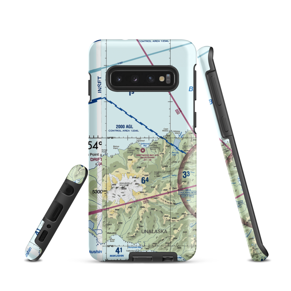 Driftwood Bay Air Force Station Airport (AK23) VFR Sectional Samsung Phone Case Samsung Galaxy S10 model shown