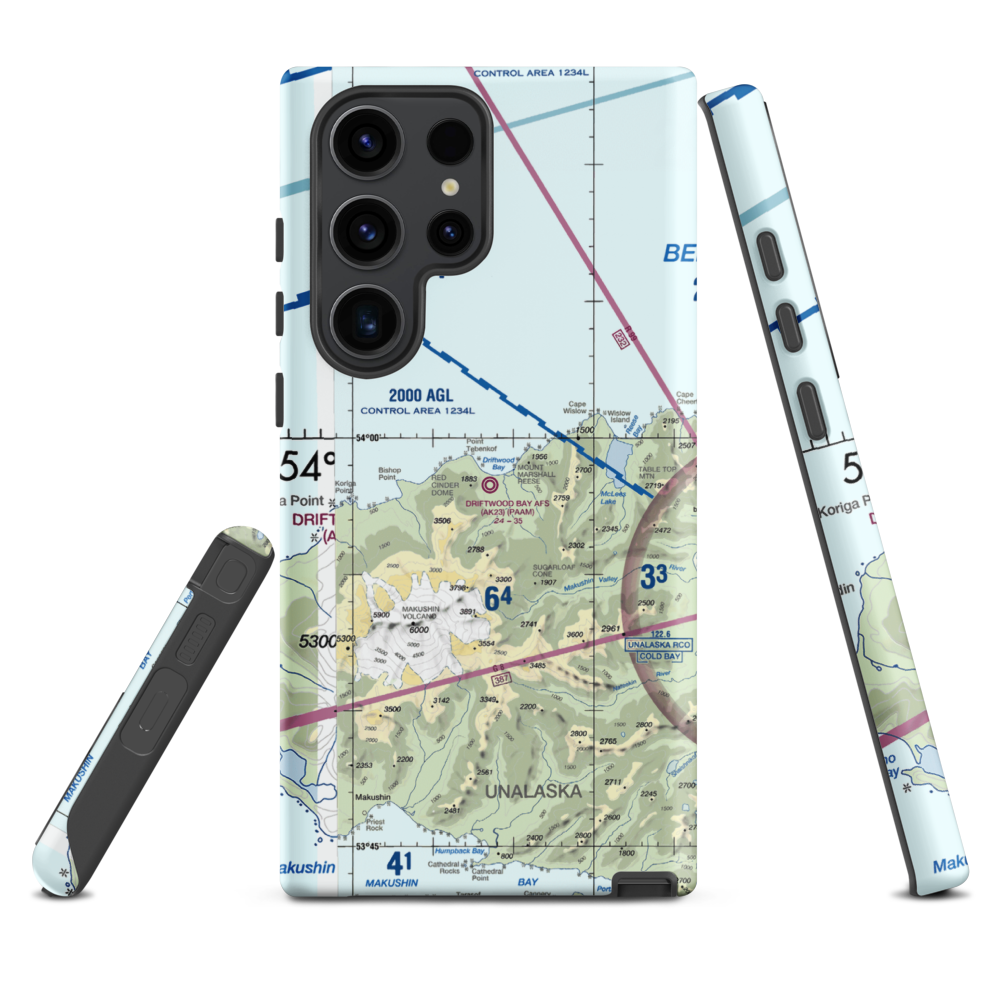Driftwood Bay Air Force Station Airport (AK23) VFR Sectional Samsung Phone Case Samsung Galaxy S23 Ultra model shown