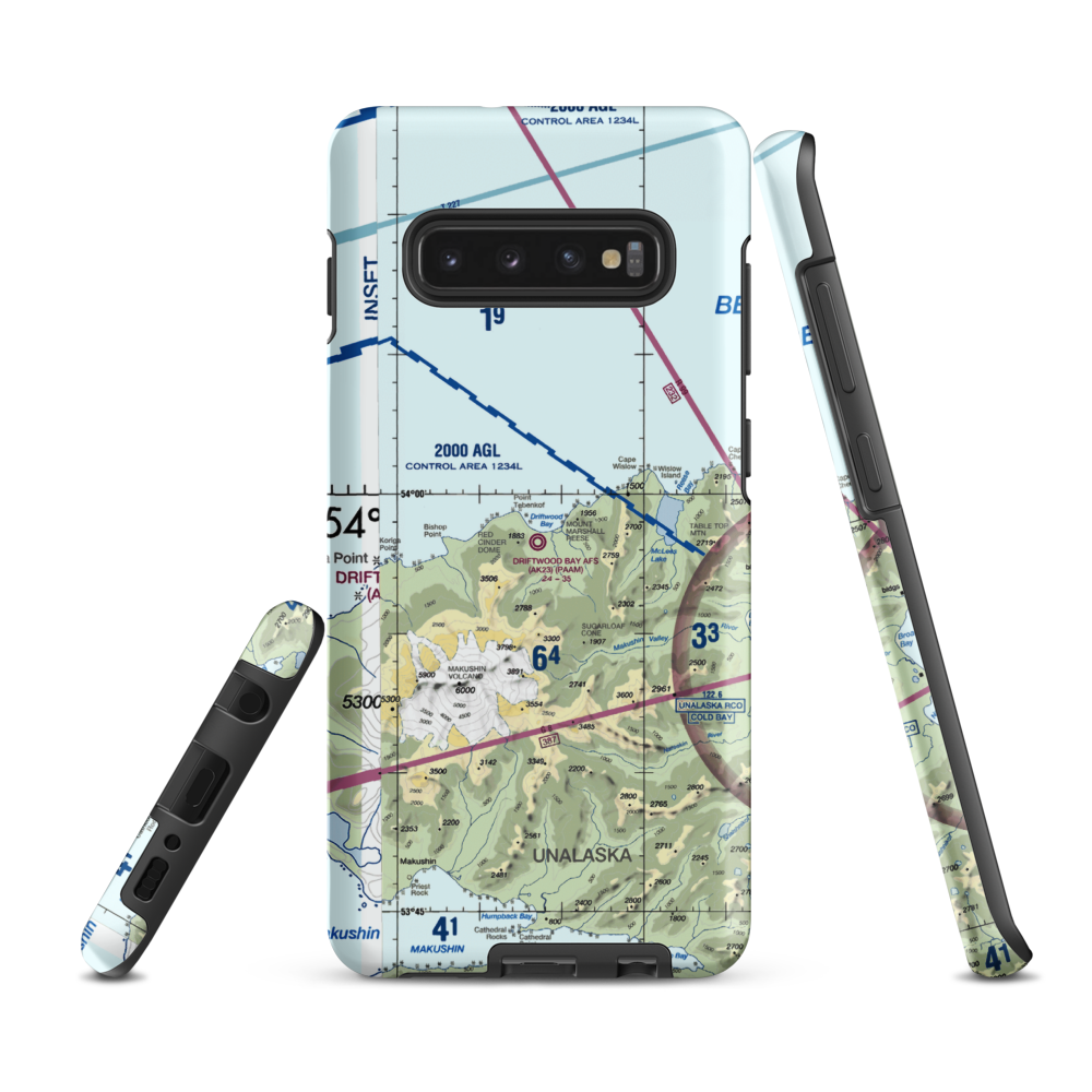 Driftwood Bay Air Force Station Airport (AK23) VFR Sectional Samsung Phone Case Samsung Galaxy S10 Plus model shown