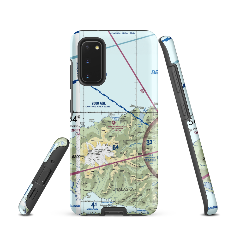 Driftwood Bay Air Force Station Airport (AK23) VFR Sectional Samsung Phone Case Samsung Galaxy S20 model shown