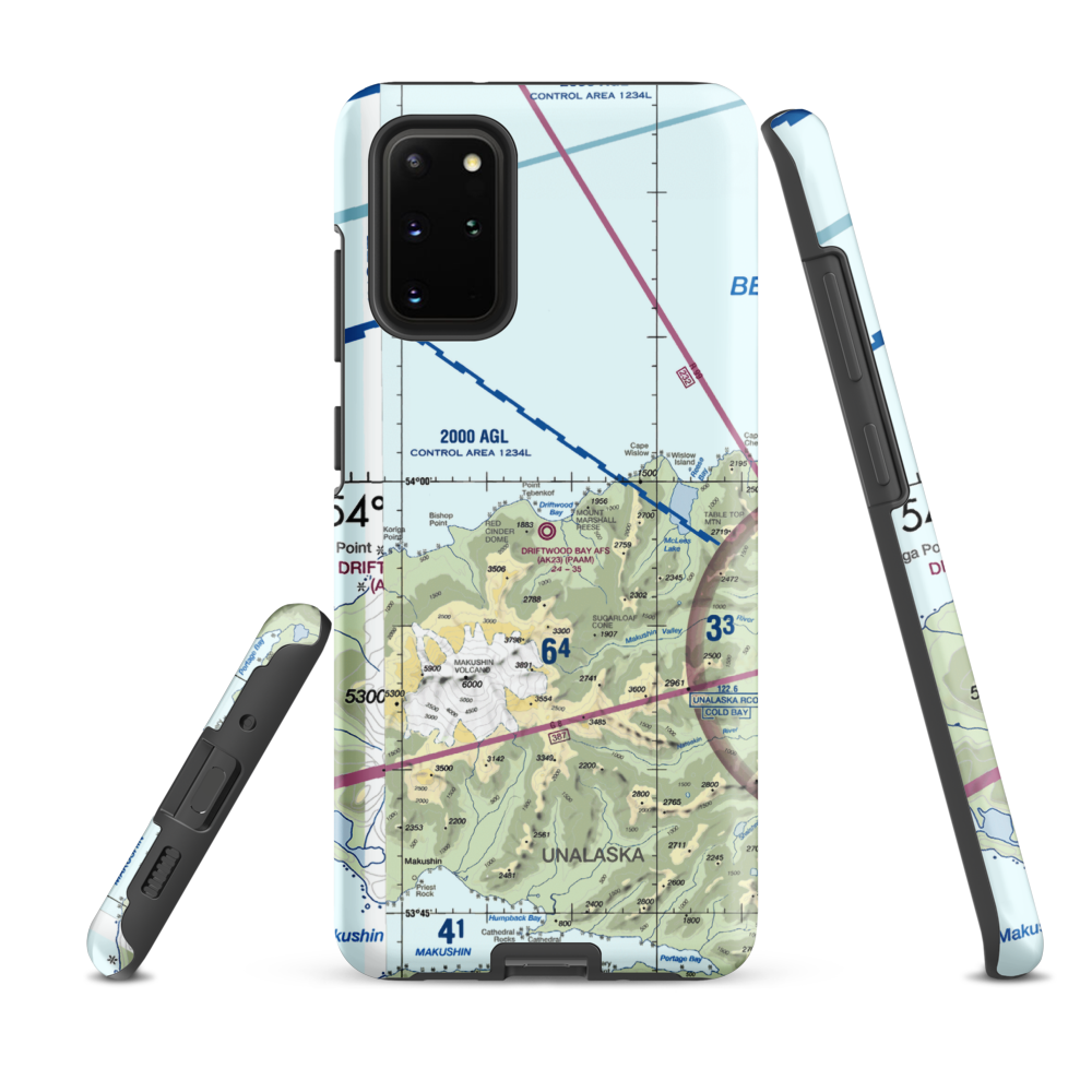 Driftwood Bay Air Force Station Airport (AK23) VFR Sectional Samsung Phone Case Samsung Galaxy S20 Plus model shown