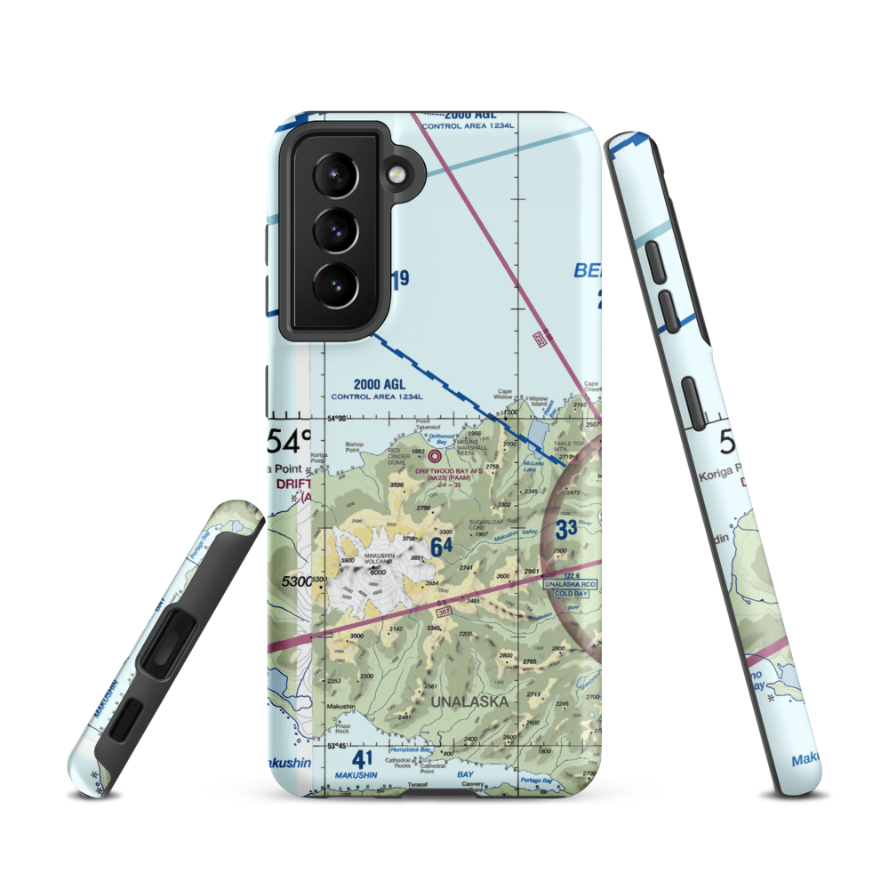 Driftwood Bay Air Force Station Airport (AK23) VFR Sectional Samsung Phone Case Samsung Galaxy S21 model shown
