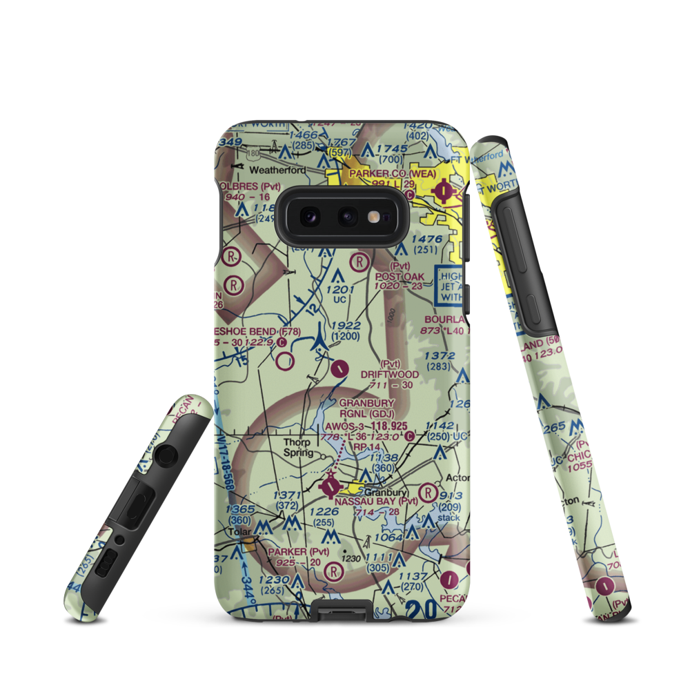 Driftwood Ranch Airport (XA86) VFR Sectional Samsung Phone Case Samsung Galaxy S10e model shown