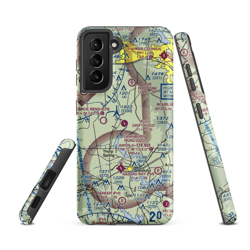 Driftwood Ranch Airport (XA86) VFR Sectional Samsung Phone Case Samsung Galaxy S21 FE model shown