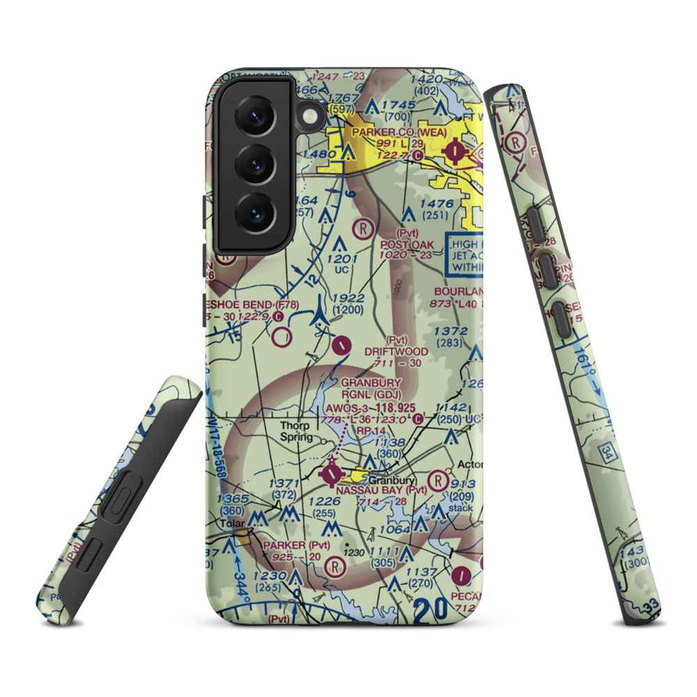 Driftwood Ranch Airport (XA86) VFR Sectional Samsung Phone Case Samsung Galaxy S22 Plus model shown