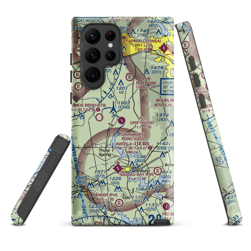 Driftwood Ranch Airport (XA86) VFR Sectional Samsung Phone Case Samsung Galaxy S22 Ultra model shown