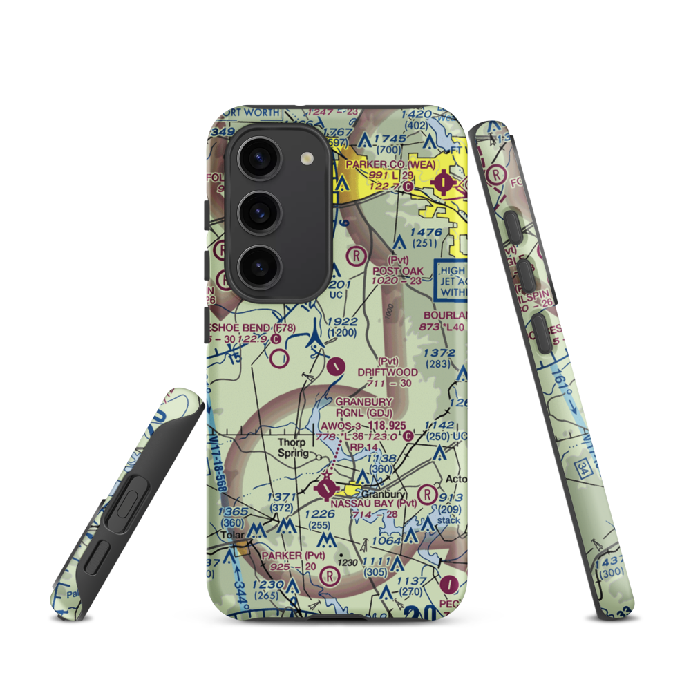 Driftwood Ranch Airport (XA86) VFR Sectional Samsung Phone Case Samsung Galaxy S23 model shown