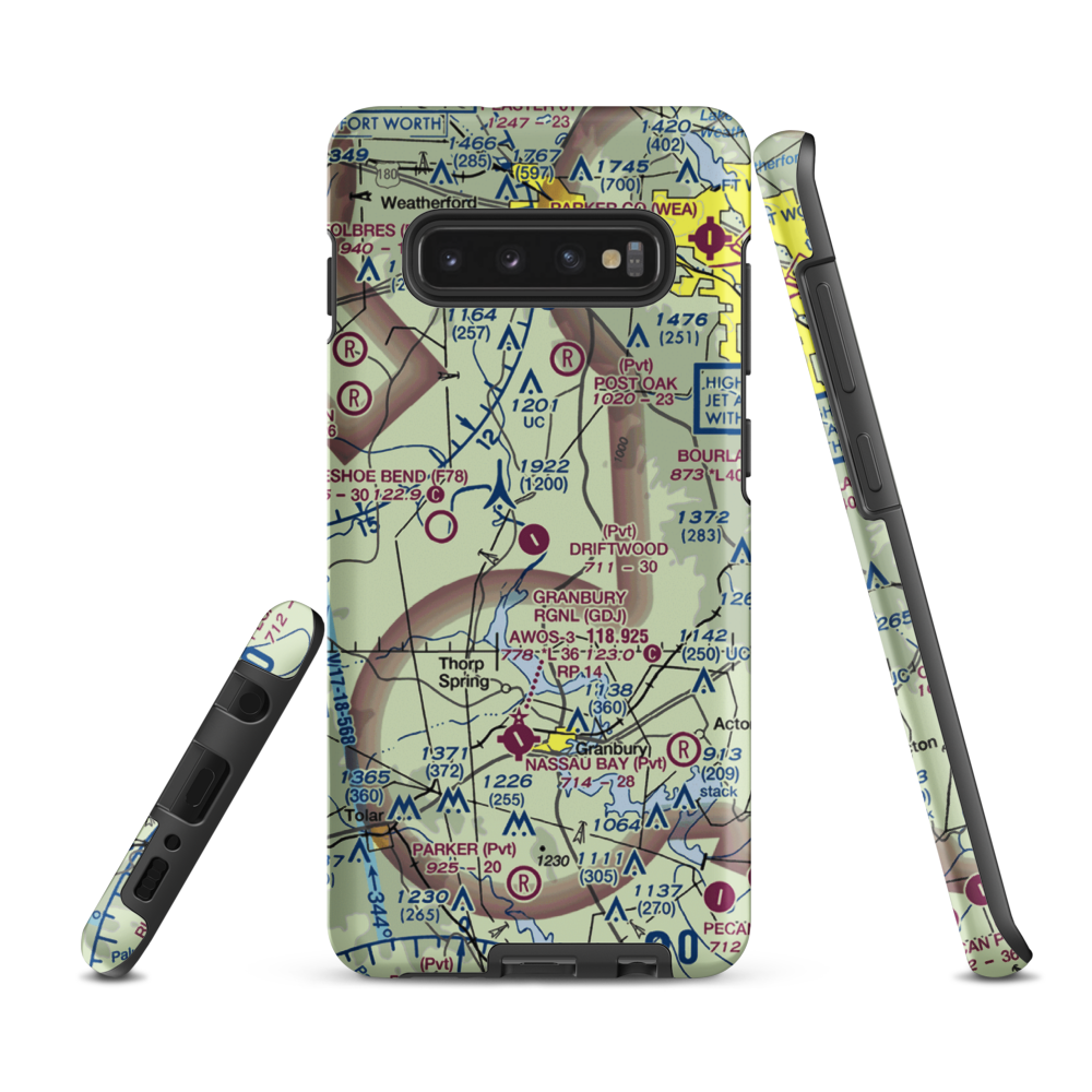 Driftwood Ranch Airport (XA86) VFR Sectional Samsung Phone Case Samsung Galaxy S10 Plus model shown