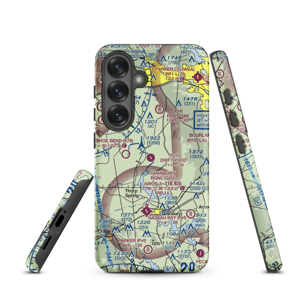 Driftwood Ranch Airport (XA86) VFR Sectional Samsung Phone Case Samsung Galaxy S25 model shown