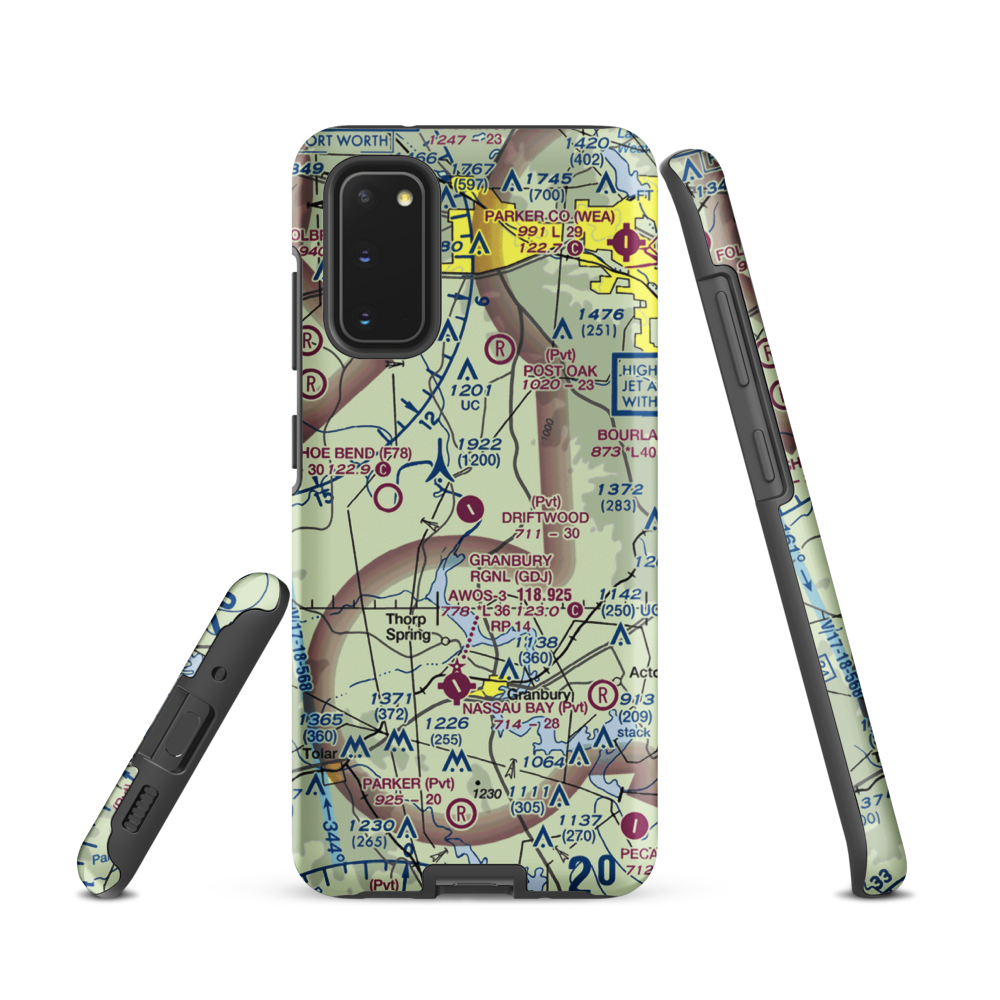 Driftwood Ranch Airport (XA86) VFR Sectional Samsung Phone Case Samsung Galaxy S20 model shown