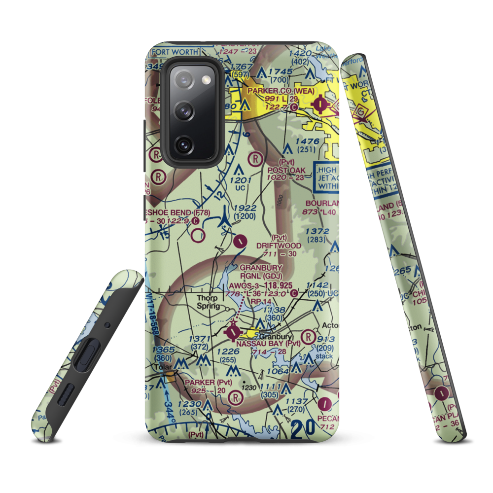 Driftwood Ranch Airport (XA86) VFR Sectional Samsung Phone Case Samsung Galaxy S20 FE model shown